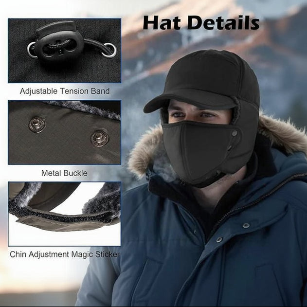 Unisex 3 In 1 Winter Warm Face Mask with Cap