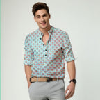 Men’s Printed Spread Collar Casual Shirt | Multicolor