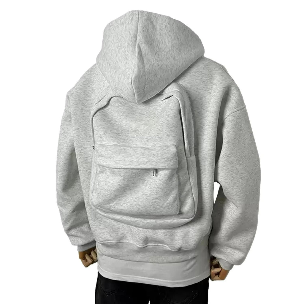 Men’s Solid Backpack Zip Up Hoodie | Custom Style