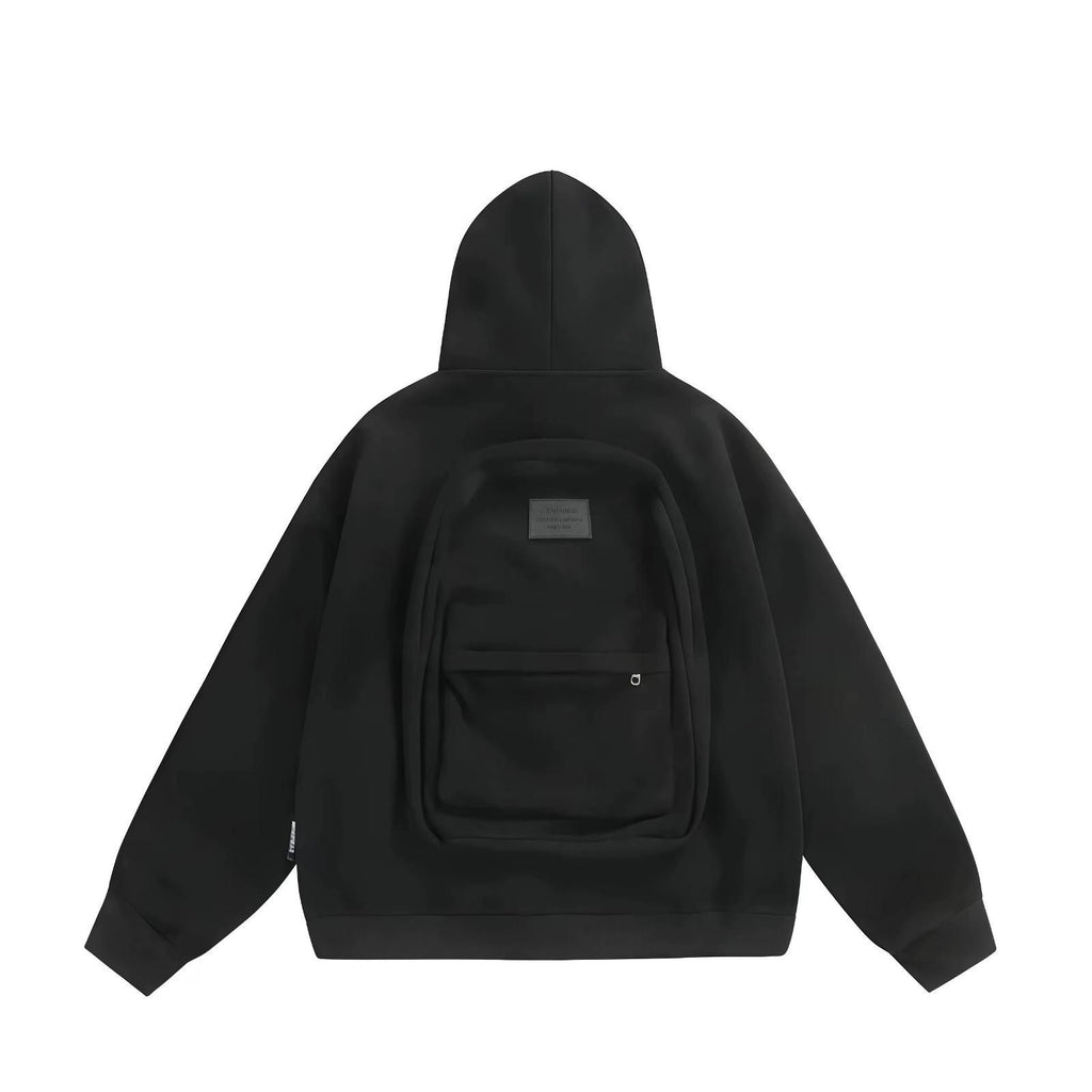 Men’s Solid Backpack Zip Up Hoodie | Custom Style
