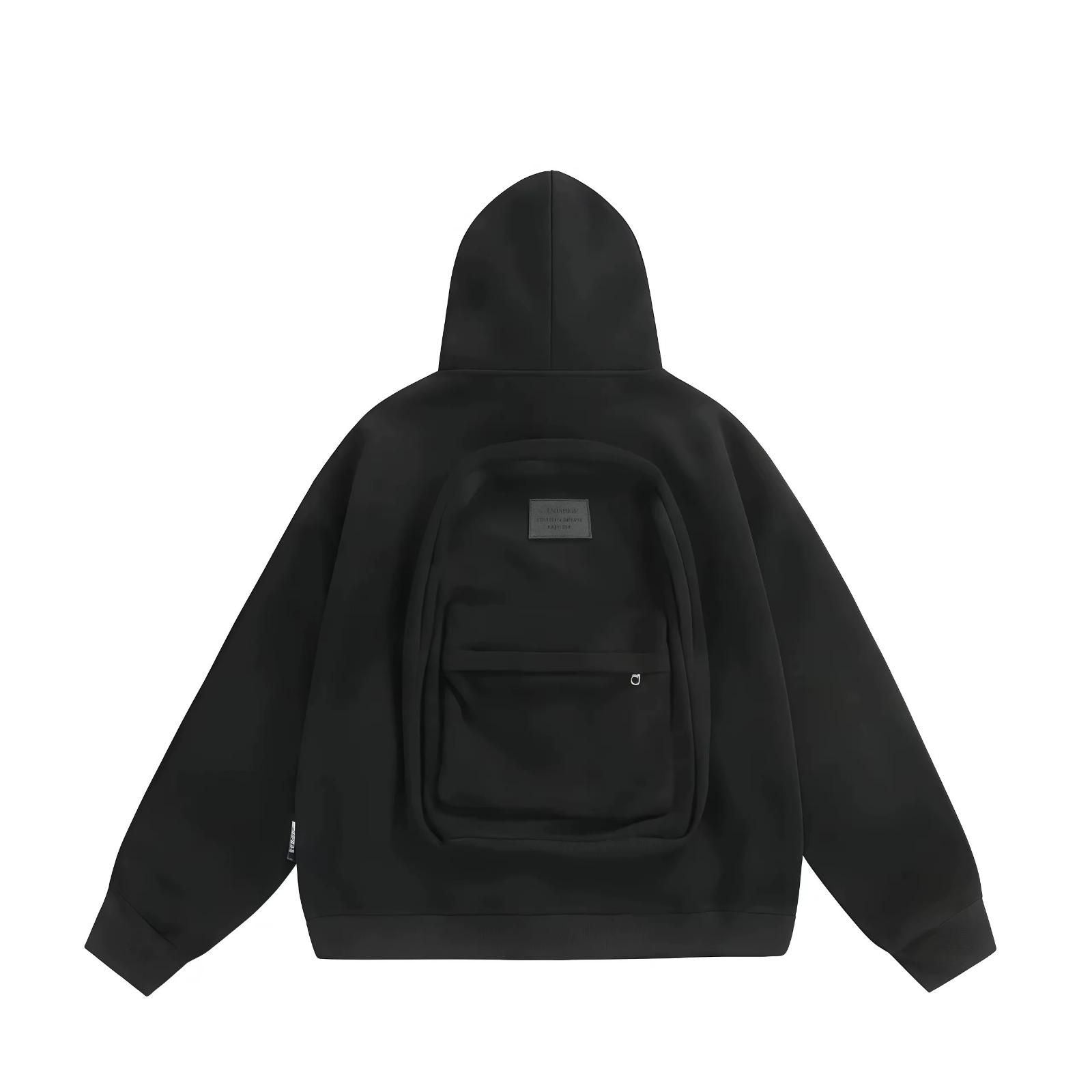 Men’s Solid Backpack Zip Up Hoodie | Custom Style