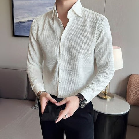 Business Waffle Designer Men’s Shirt | Stylish Formal Wear