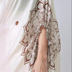 Satin Silk Printed Kaftan Saree With Unstitched Blouse