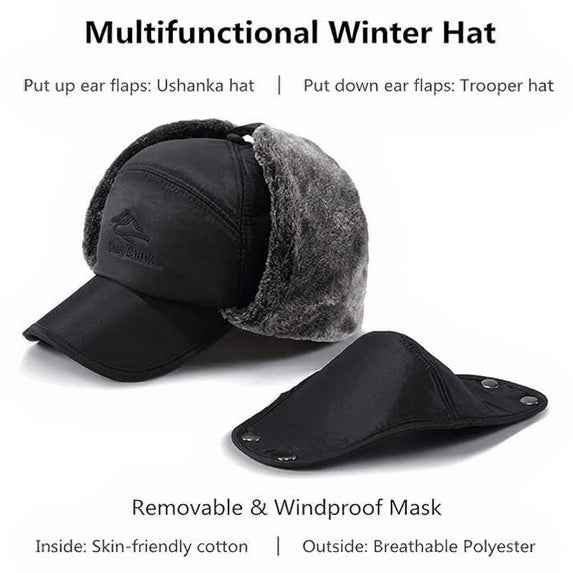 Unisex 3 In 1 Winter Warm Face Mask with Cap