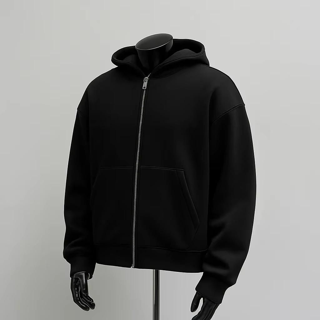 Men’s Solid Backpack Zip Up Hoodie | Custom Style