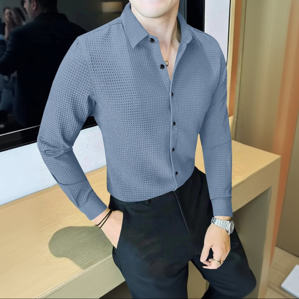 Business Waffle Designer Men’s Shirt | Stylish Formal Wear