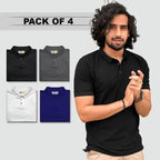 Men’s Poly Cotton Polo T-Shirt Pack of 4 | Solid
