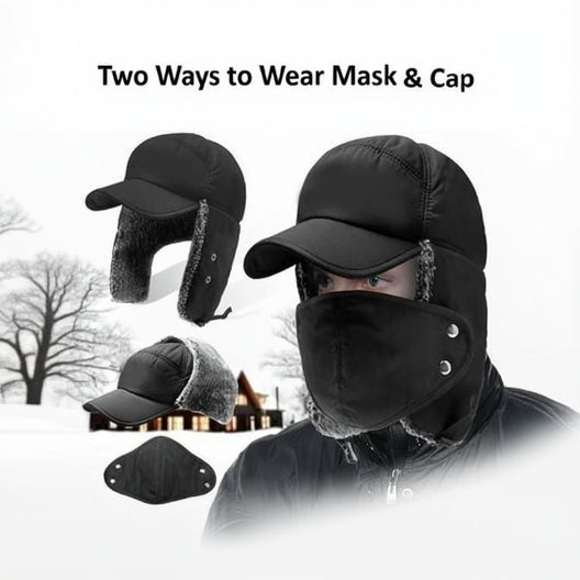 Unisex 3 In 1 Winter Warm Face Mask with Cap