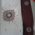 Satin Silk Printed Kaftan Saree With Unstitched Blouse