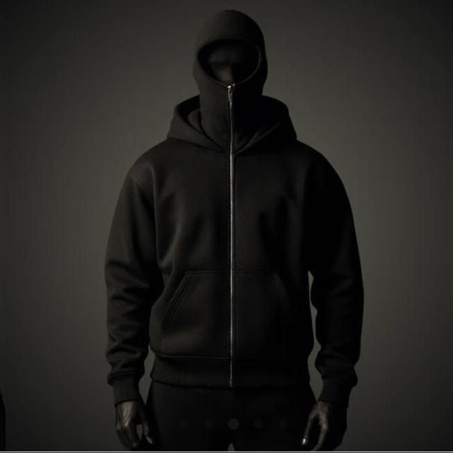 Men’s Full Sleeves Zipper Hoodie with Mask | Winter Wear