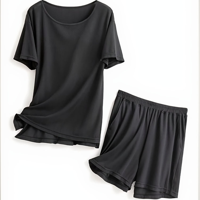 Solid Couple Co-Ord Set | T-Shirt & Shorts Matching Wear