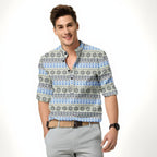 Men’s Printed Spread Collar Casual Shirt | Multicolor