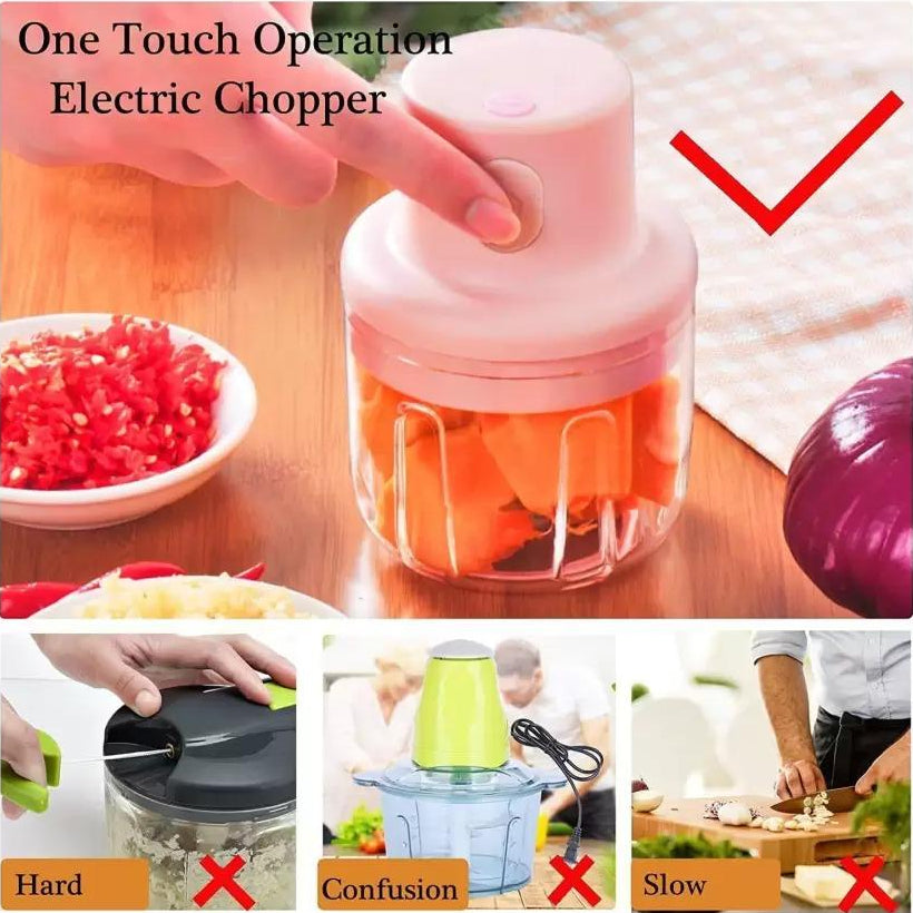 Electric Mini Garlic Chopper 250ml | USB Vegetable Chopper