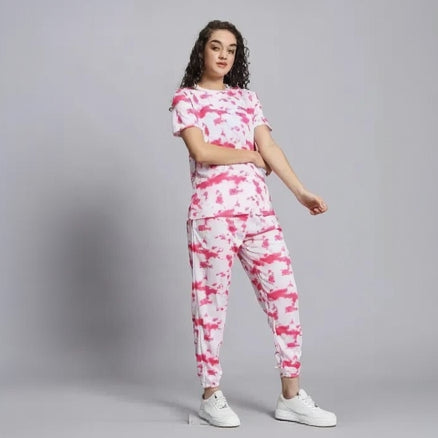 Women’s Casual Tie Dye Print Night Suit