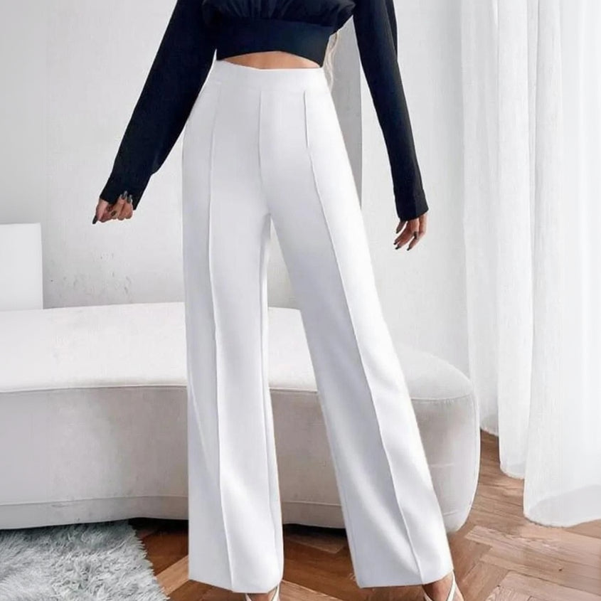 Women’s Non-Transparent Classic Stylish Pant – White