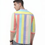 Men’s Color Block Spread Collar Casual Shirt