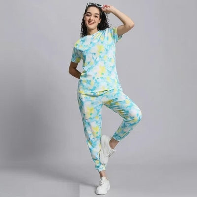 Women’s Casual Tie Dye Print Night Suit