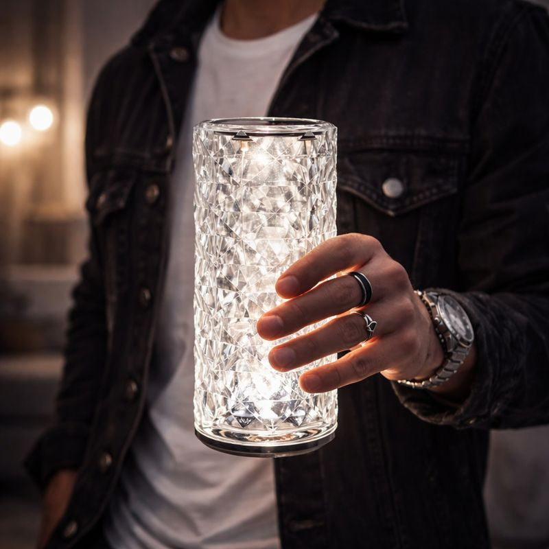 Crystal Touch Control Rose Diamond Table Lamp