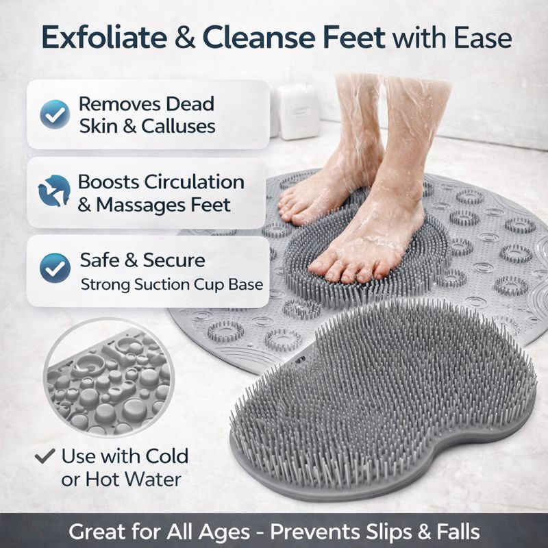 Shower Foot Scrubber Mat | Anti-Slip Massage Pad