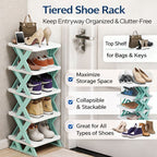 Adjustable Plastic Shoes Rack | Space Saving Organizer
