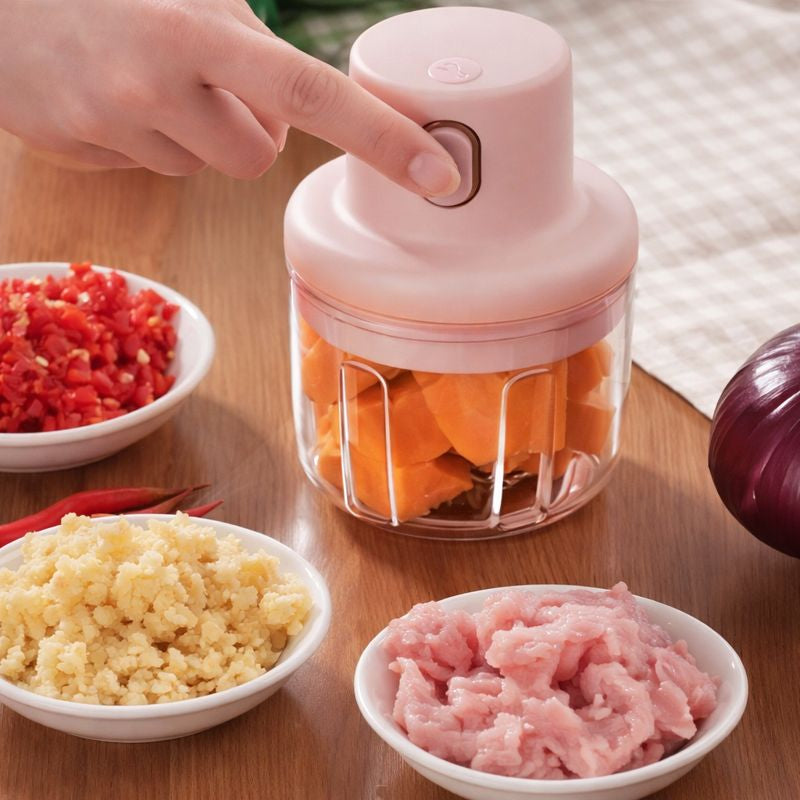 Electric Mini Garlic Chopper 250ml | USB Vegetable Chopper