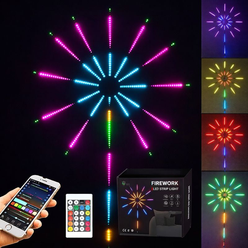 Smart App Remote Firework LED Strip Light | Music Sync RGB