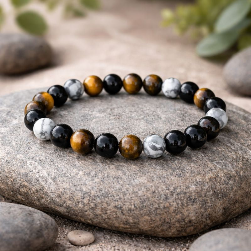 Triple Protection Bracelet | Natural Stone Beaded Bracelet