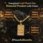 Gold Plated Om Diamond Pendant | Spiritual Jewellery