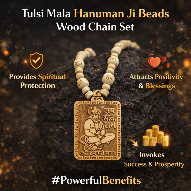 Tulsi Mala Hanuman Ji Beads | Spiritual Wood Chain