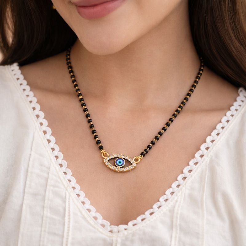 Gold-Plated Evil Eye Mangalsutra | Stylish Jewellery