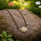 Gold-Plated Floral Pendant Mangalsutra | Elegant