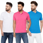 Cotton Matty Polo Neck Men’s T-Shirt (Pack of 3)