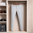 Lycra Solid Slim Fit Men’s Formal Trousers | Pack of 2