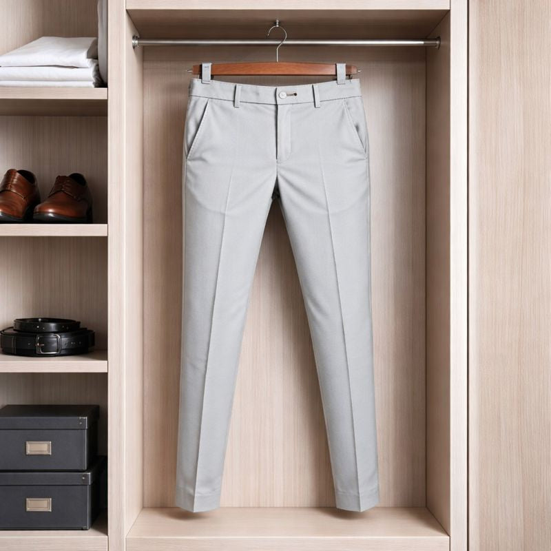 Lycra Solid Slim Fit Men’s Formal Trousers | Pack of 2