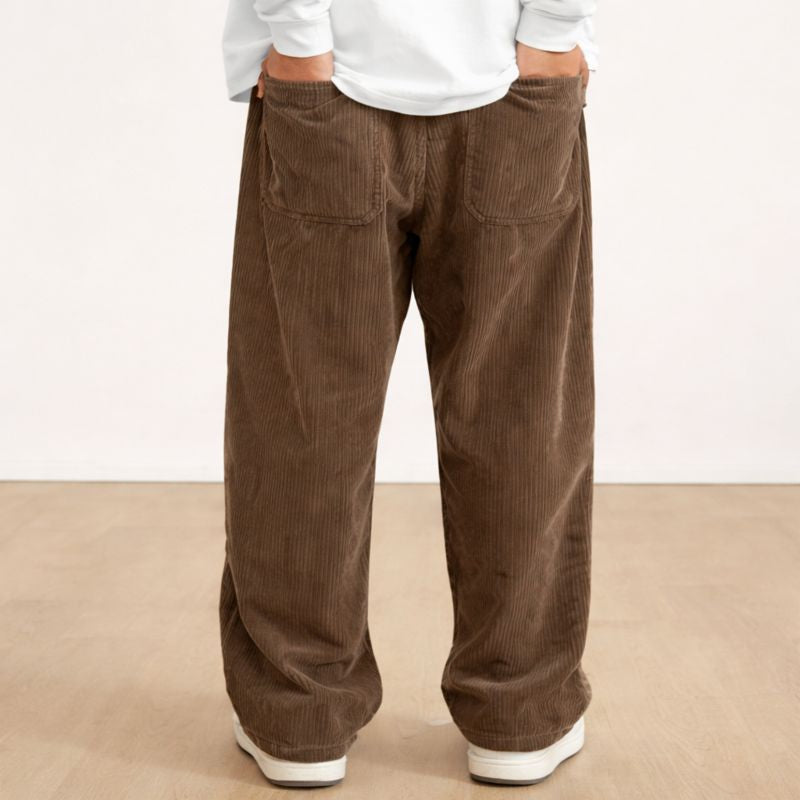 Men’s Brown Corduroy Cargo Trouser | Loose Fit Casual Wear