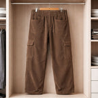 Men’s Brown Corduroy Cargo Trouser | Loose Fit Casual Wear