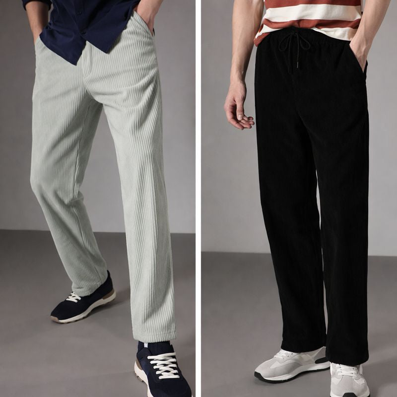 Combo of 2 Men’s Corduroy Stylish Pants | Casual Wear
